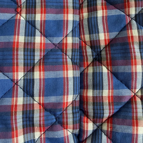 UNISEX Sweater and Pants Set Red White Blue Knit Top Quilted Plaid Bottoms NEW - Picture 9 of 15